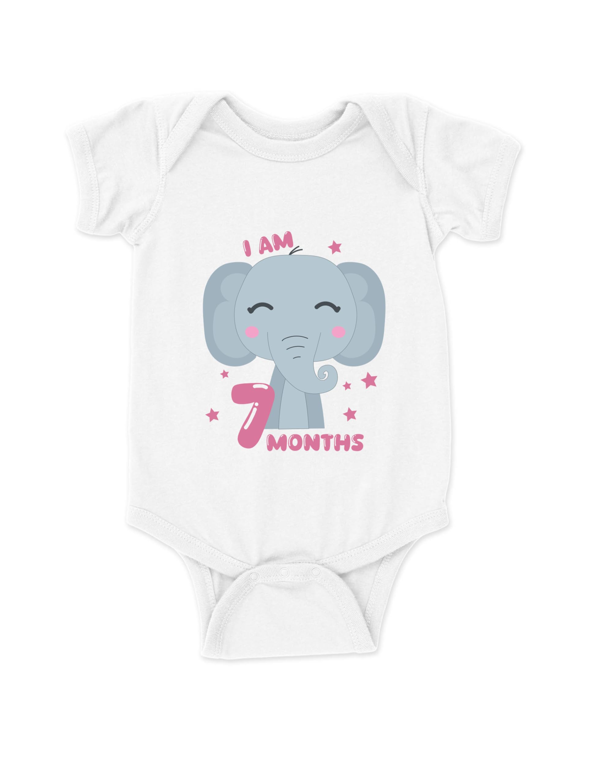 drobe Cotton 7 Month Birthday Print Romper Newborn White Baby Romper for baby girl & baby boy-picture-22