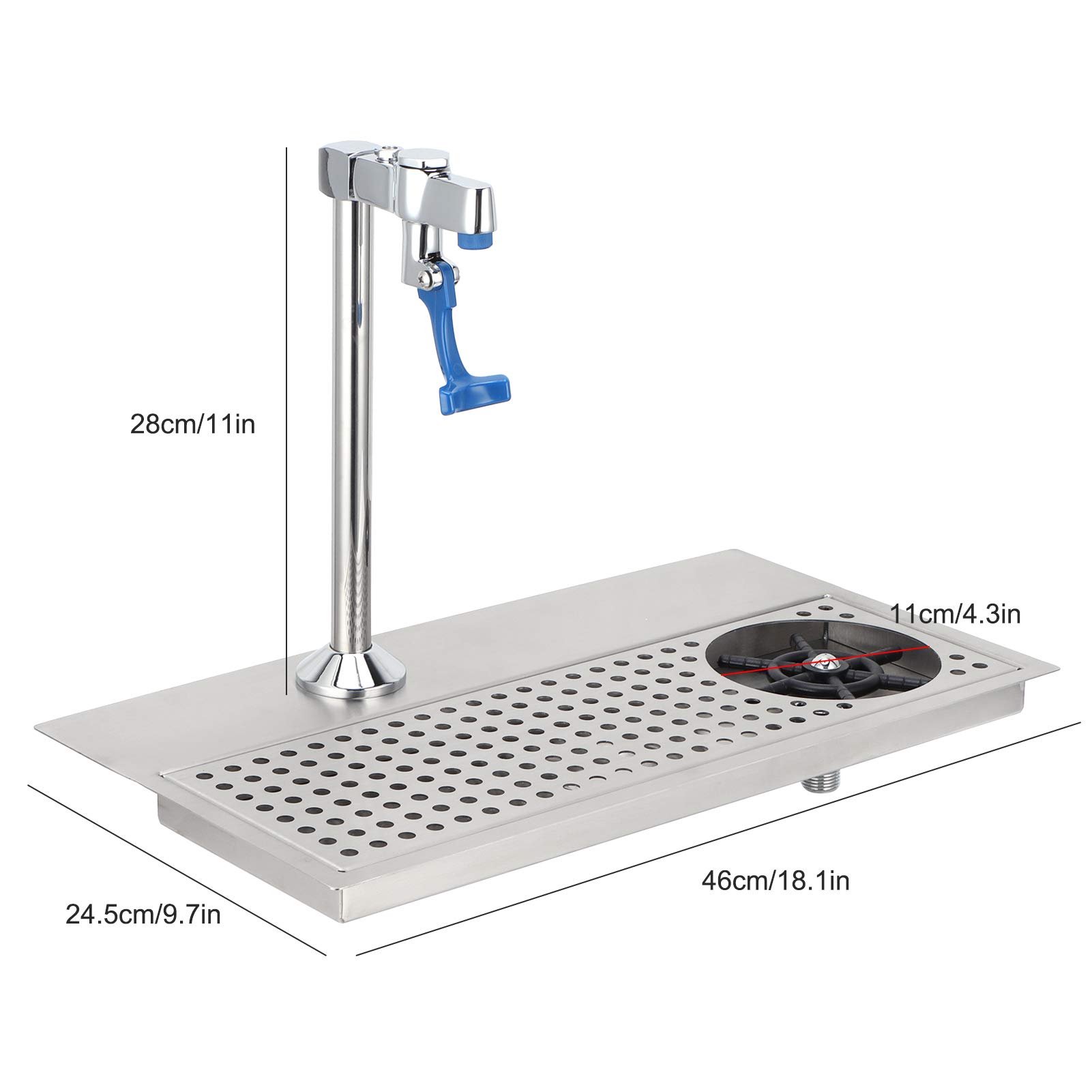 Acouto Enjuiciador de Vidrio de Grifo con Enjuague de Boquilla de ángulo Múltiple, Limpiador de Taza de Acero Inoxidable para Bar, Cafetería, Restaurante, Pub, Hogares, té, Hotel,