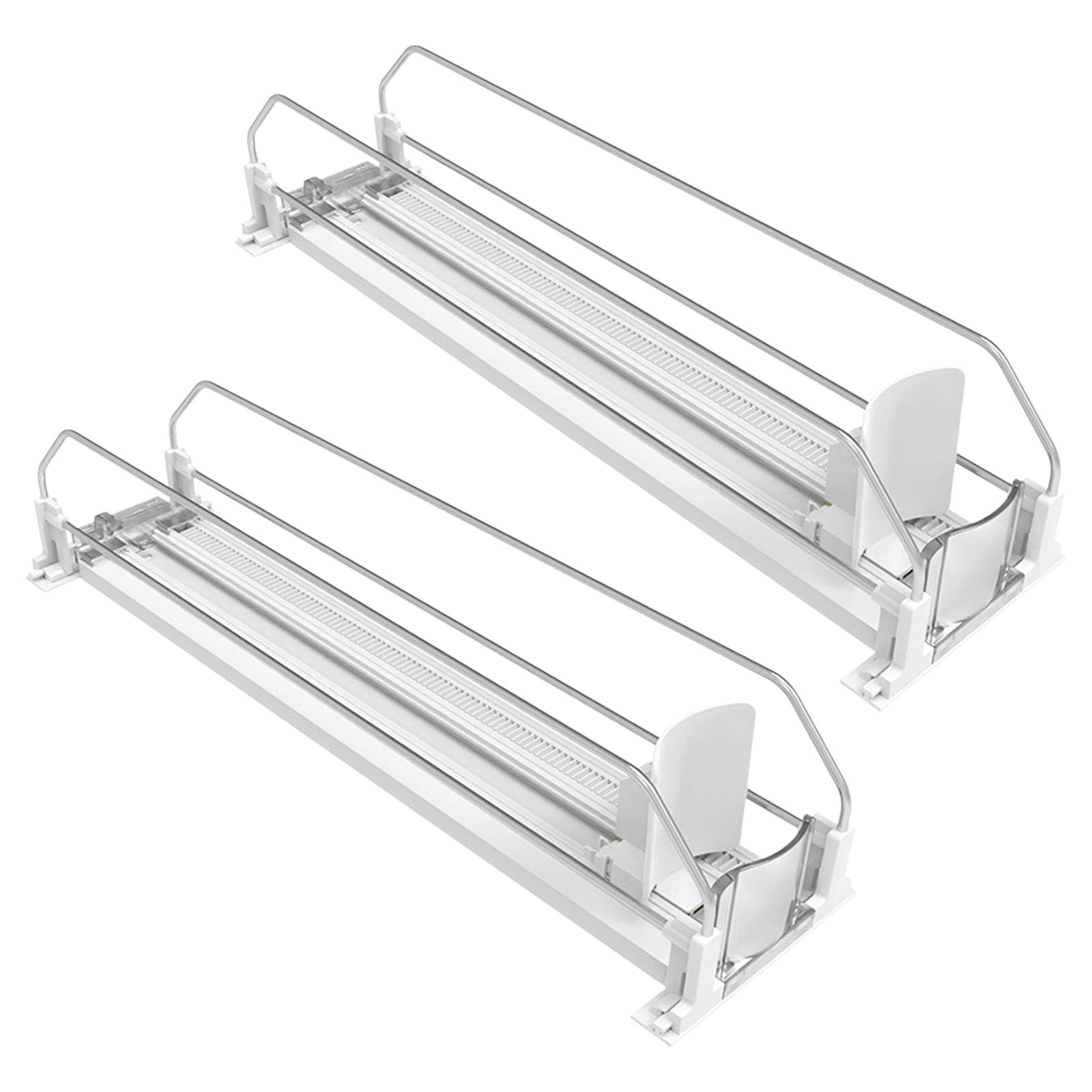 Shelf Organizer Track for Beverages, Automatic Front Feed Drink Pusher Lane with Side Guide Channel Design for Retail Shelves Drink Pusher Lane Beverage Shelf Organizer Retail Display Track Front Feed