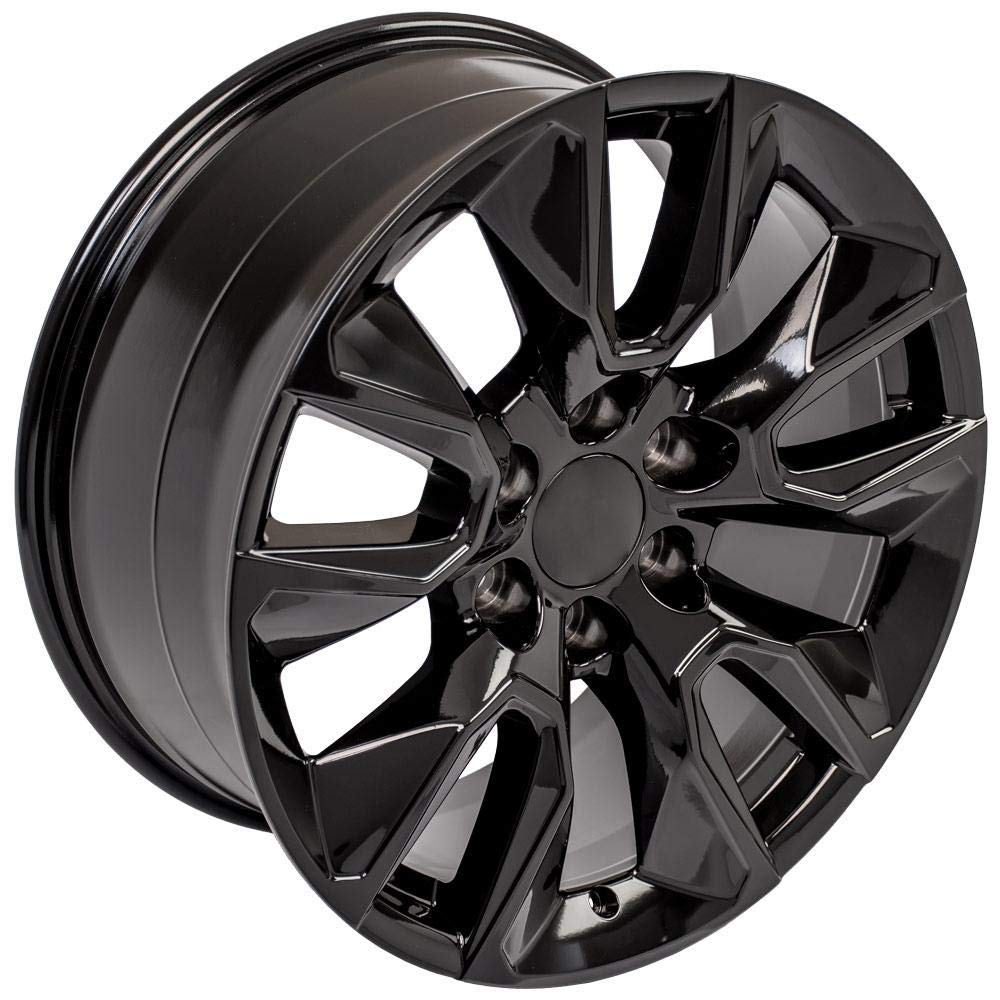 OE WHEELS CV32 20x9 RST Style Wheels - Gloss Black Rims 20 Inch Set of 4, 6x139.7 Wheels - Optional TPMS & 275/55R20 Tires and Rims Packages - Fits Silverado 1500 & GM Full Size SUVs (Set of 4)