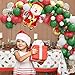 Merry Christmas Balloon Arch Garland Kit, 114 Pieces Green Red White Gold Confetti Balloons with Santa Claus Mylar Balloon for Christmas Party Decorations New Year Baby Shower Birthday Party Supplies