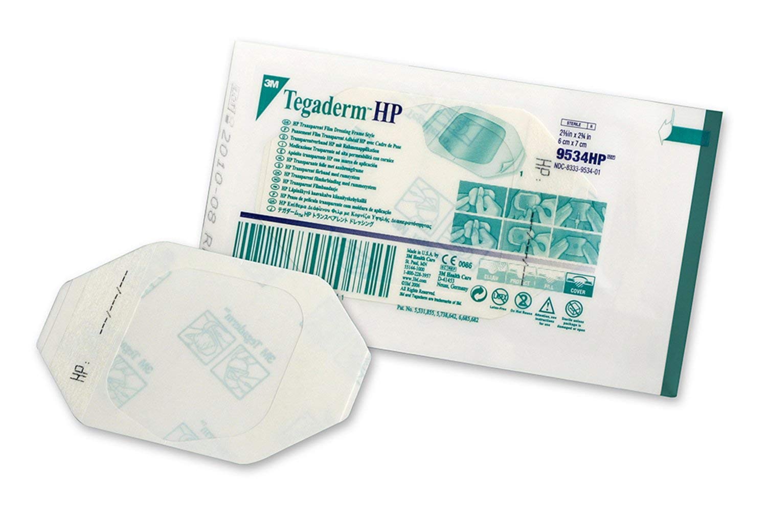 3M Health Care 9534HP Apósito de película, 2 3/8" x 2 ¾", tamaño transparente (paquete de 400)