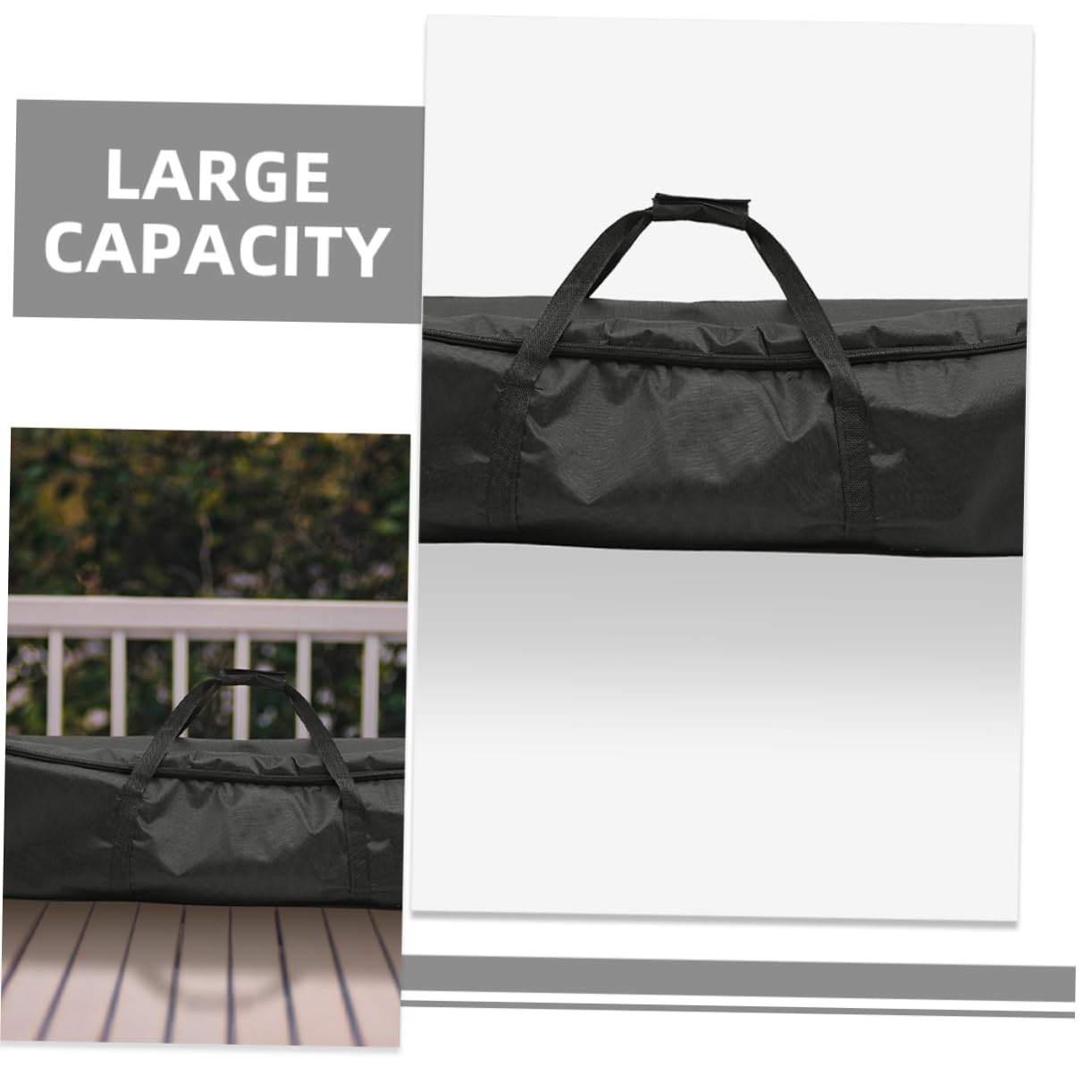 Borsa per Trasporto Treppiede Oxford Nera 2 Pezzi Zip | Tessuto Oxford, Manico Portatile Pieghevole, Grande Capienza per Viaggio, Profilo Leggero e Linee Eleganti