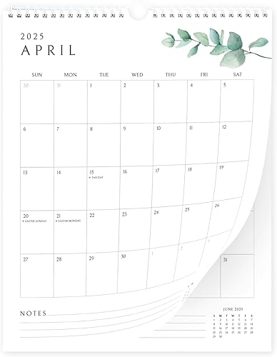 Calendario de pared vertical verde 2024-25 Calendario de 18 meses para pared (enero de 2024 a junio de 2025) 11 x 13.5 pulgadas, calidad premium
