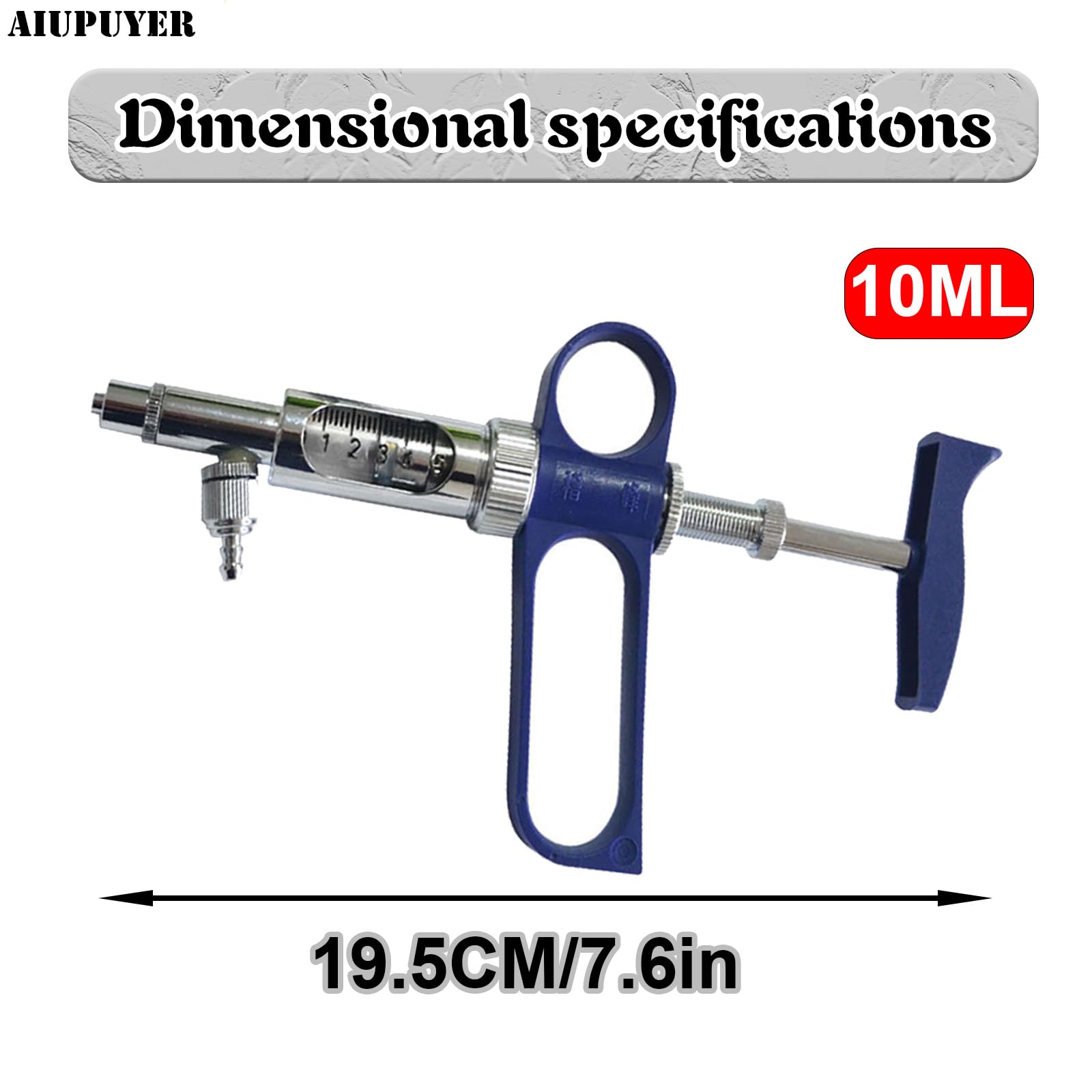 Siringa Semiautomatica per Bestiame Dispenser Medicina Vaccini Veterinari Pompa Precisione Iniettore Animale Regolabile Riutilizzabile