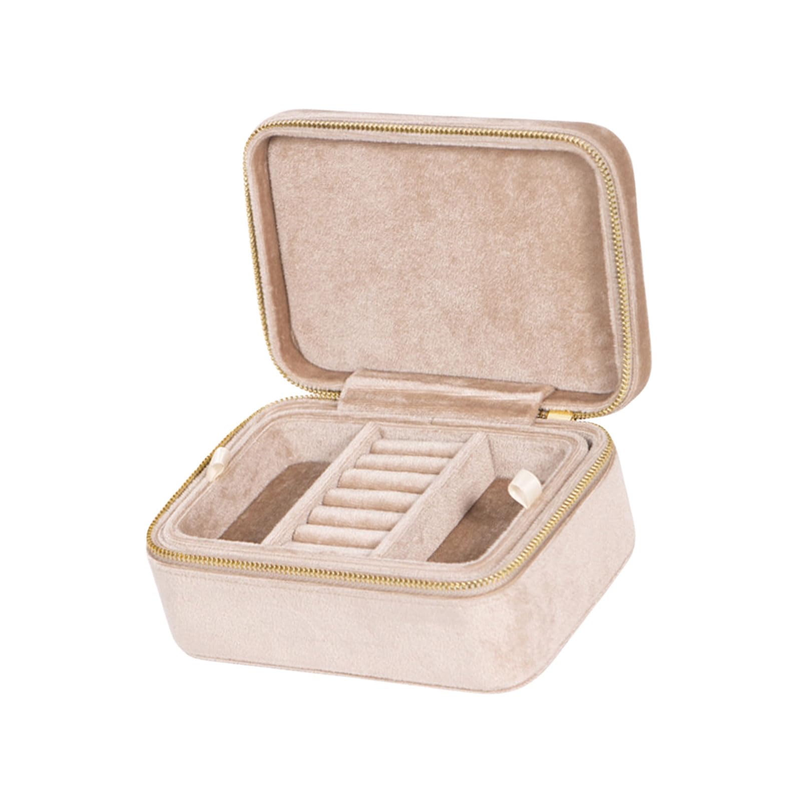Jewelry Travel Case Soft Velvet Organizer Double Layer Necklace Box Luxury Jewelry Box for storing rings or necklaces, フリーサイズ