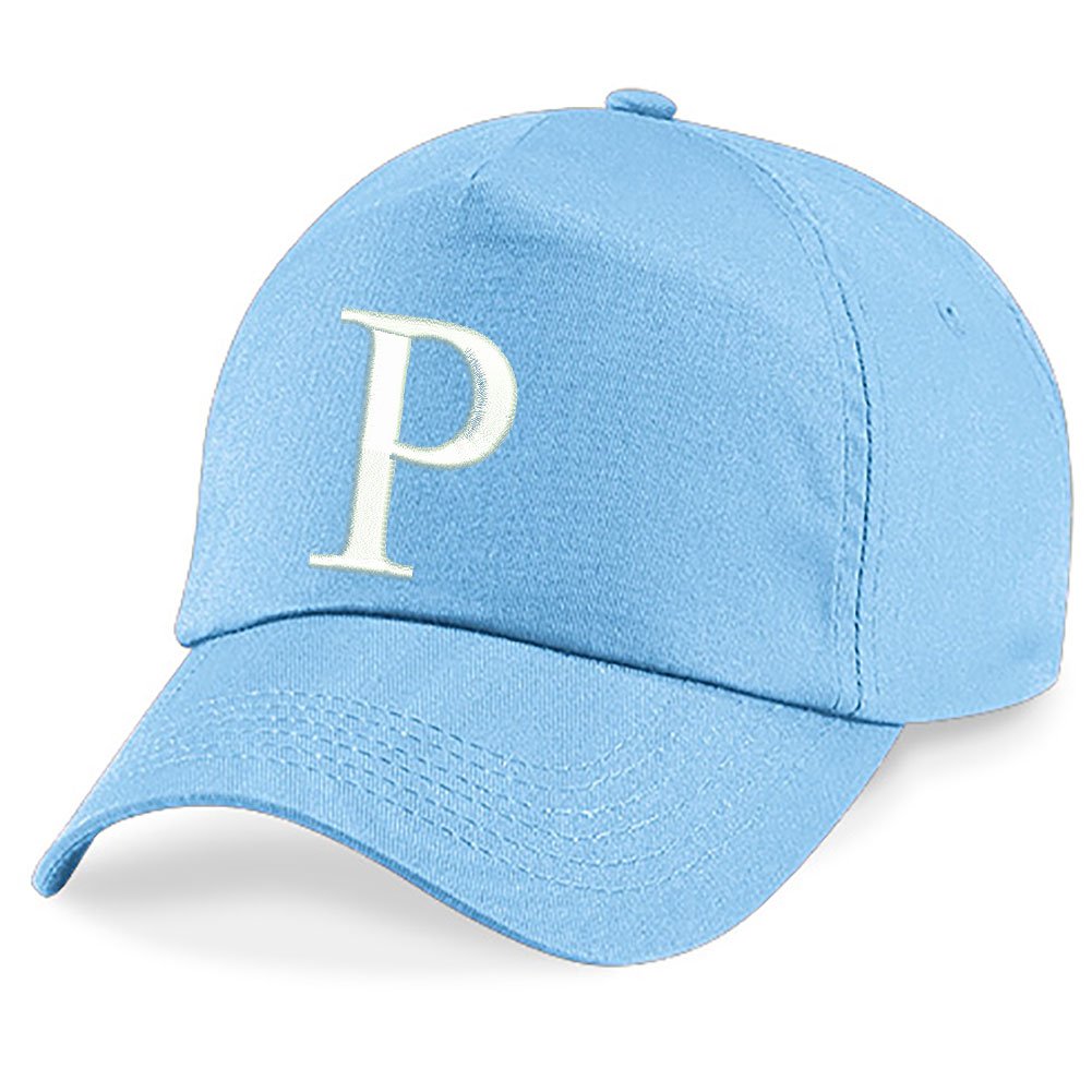 4sold Childrens Embroidery Cotton Summer Sun Hat Children School Kids Caps Hat Sport Alphabet A-Z Girl Adjustable Baseball Cap Blue