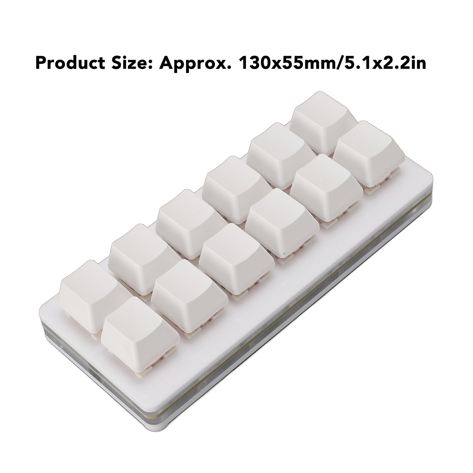 Zunate Mini Tastiera USB a 12 Tasti con Macro Programmabili, Tastiera da Gioco RGB Personalizzata Programmabile Cablata USB Tipo C con una Mano Tastiera da Gioco Meccanica con (WHITE)