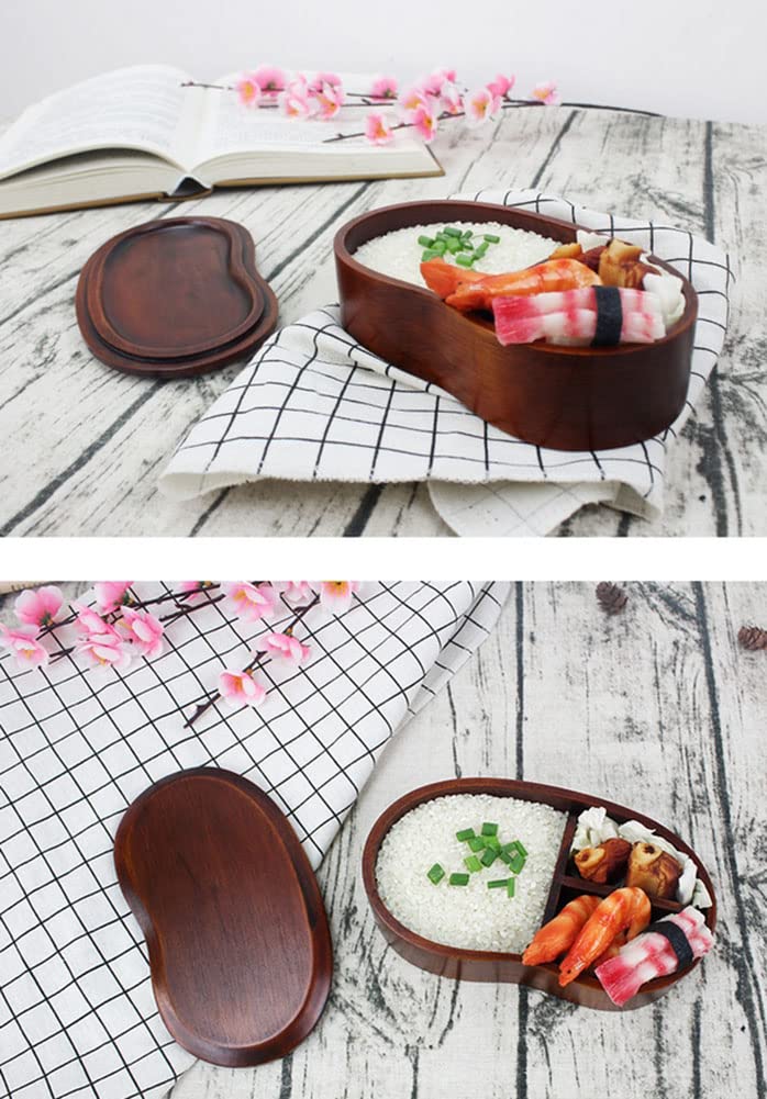 Boîte à bento traditionnelle de style japonais en bois naturel, boîte à déjeuner, boîte à fruits, sandwich, boîte à sushi pour voyage, école, camping A03