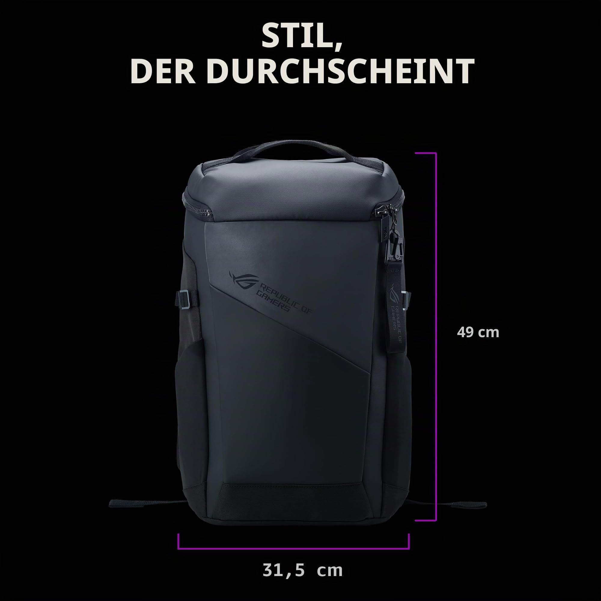 ASUS ROG Ranger Backpack BP2701 | Laptop Rucksack für Gaming Laptops bis zu 18 Zoll | 24L Volumen | wasserabweisend | robust und leicht | Black