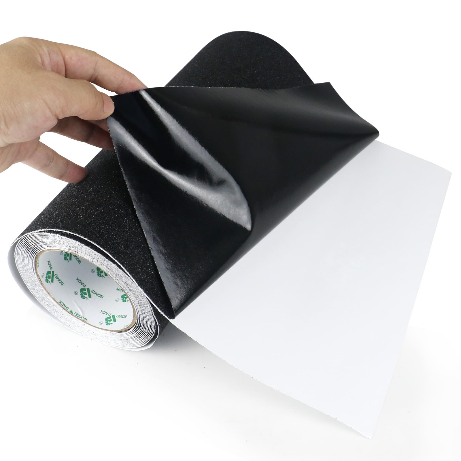 BOMEI PACK 300 mm x 5 m - Noir - Antidérapant - Pour escaliers et skateboard - Bande de traction solide - Niveau de sécurité antidérapant - Marches de sécurité pour l'intérieur et l'extérieur