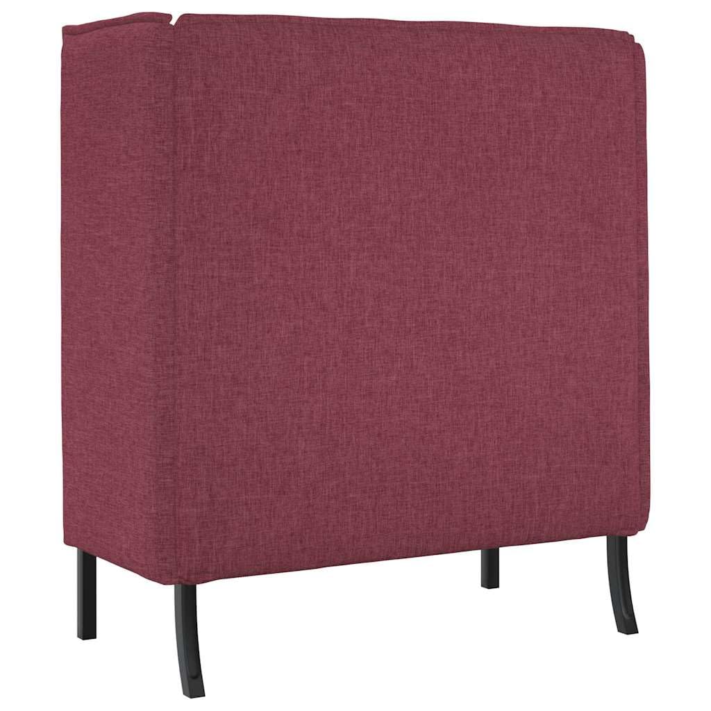 Hochlehns Sofa 2-Sitzer, Weinrot Akustiksofa mit Hoher Rückenlehne, Kompaktes Lounge Sofa für Büro, Lobby & Co-Working, Stoffbezug, 109x56x121cm
