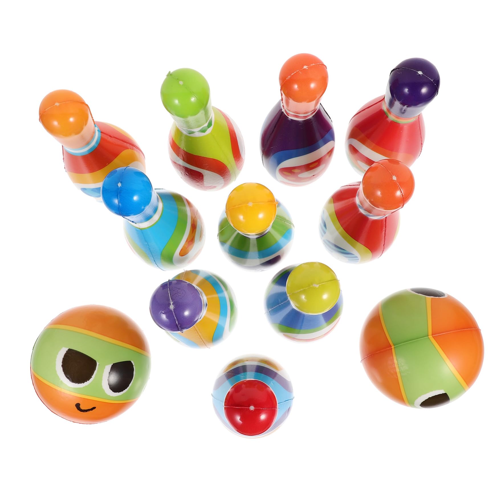 SOIMISS Gioco Bowling per Cotone PU Morbido Kit Sportivo per Indoor e Outdoor Birretti e Palline Gioco Interattivo Genitori-Figli per età