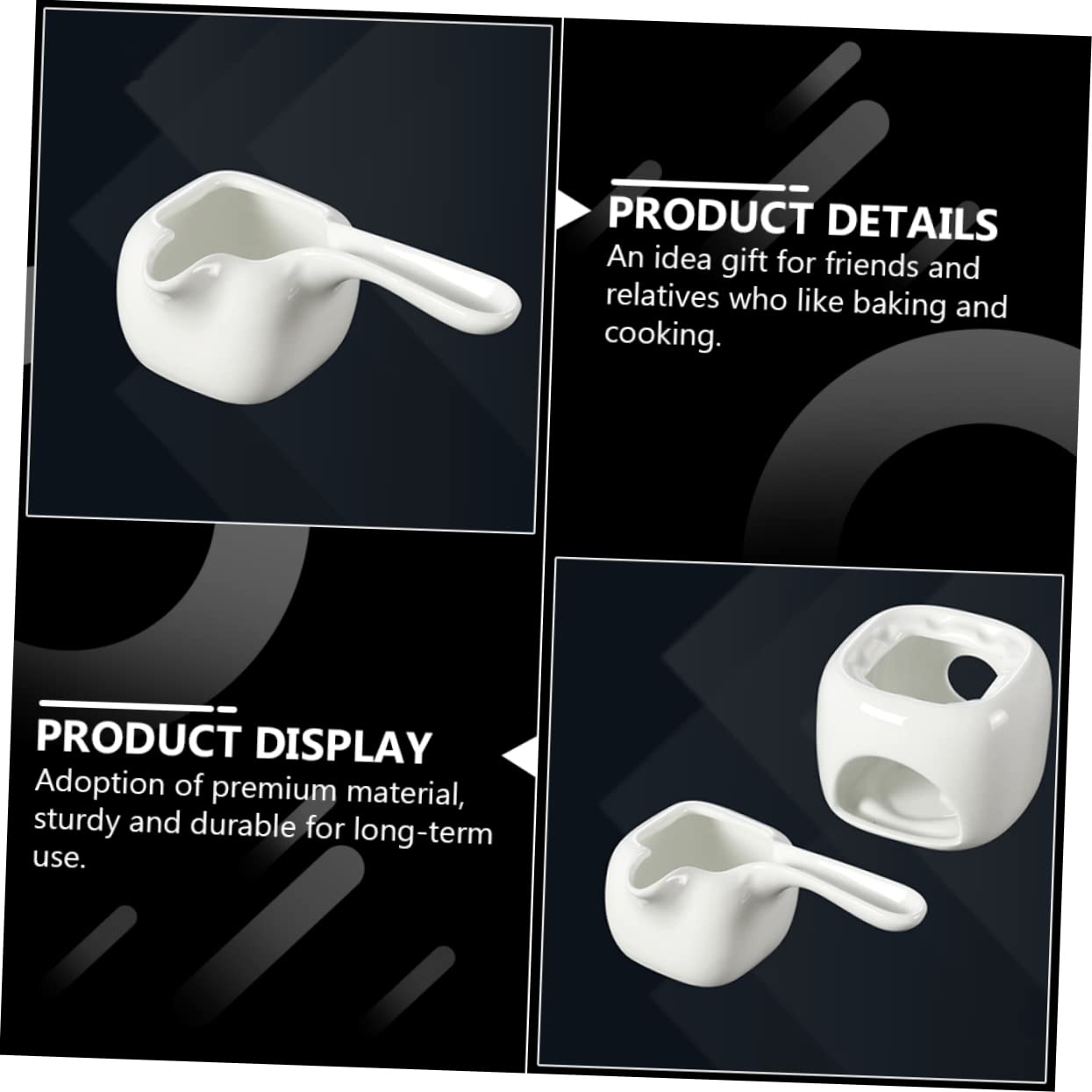 Cabilock Ceramic Chocolate Melting Pot for Wafers Sturdy Melting Stove Kitchen Cookware for Baking