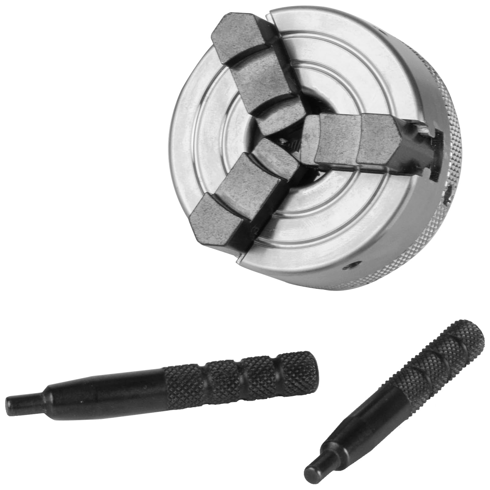 O'SKOOL Three Jaw Lathe Chuck, Self Centering Chuck Hardened Steel Jaws, Self-Centering Wood Turning Chuck with 3/4” x 16TPI Thread for Woodturning