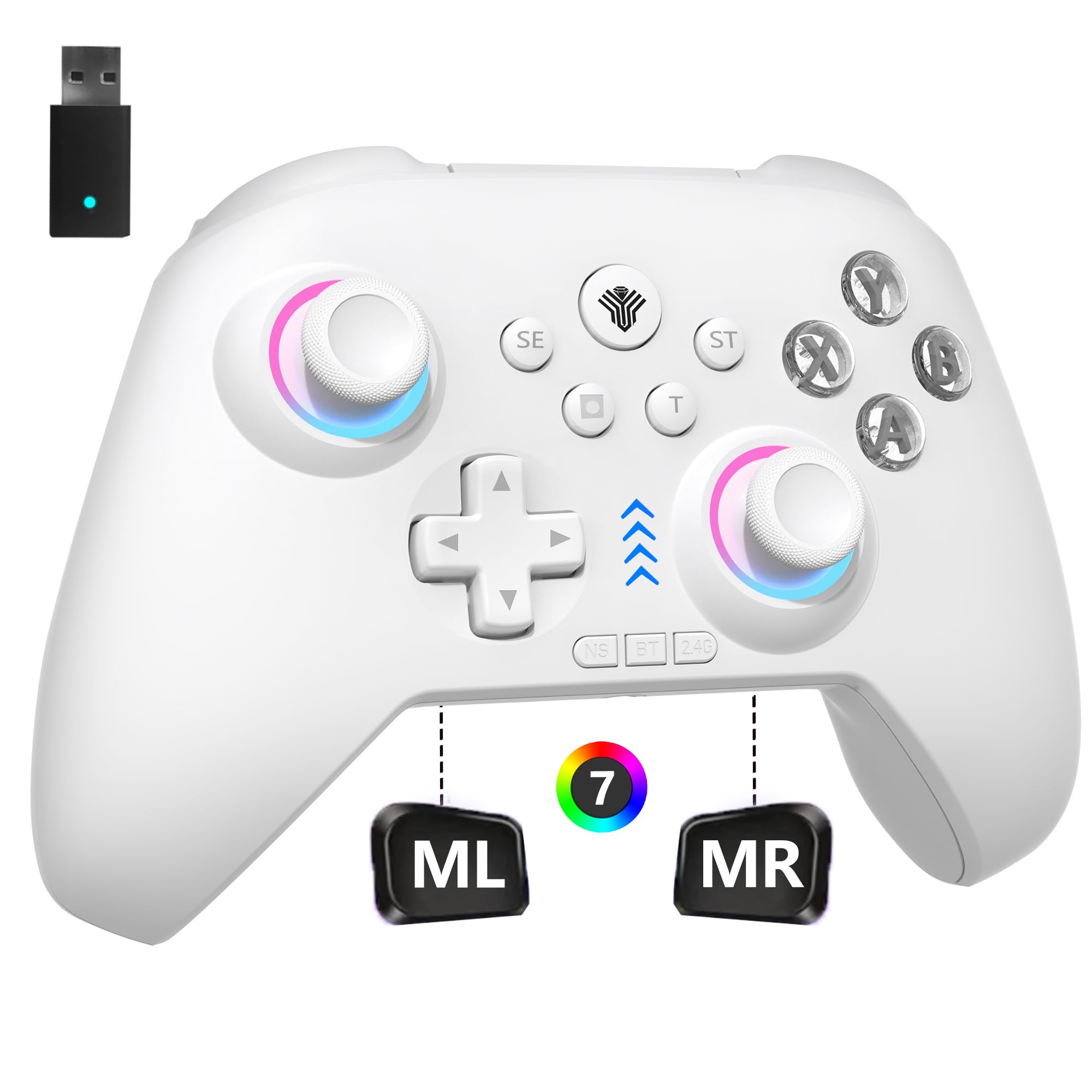 YUYIU 2.4G Wireless PC Controller with RGB