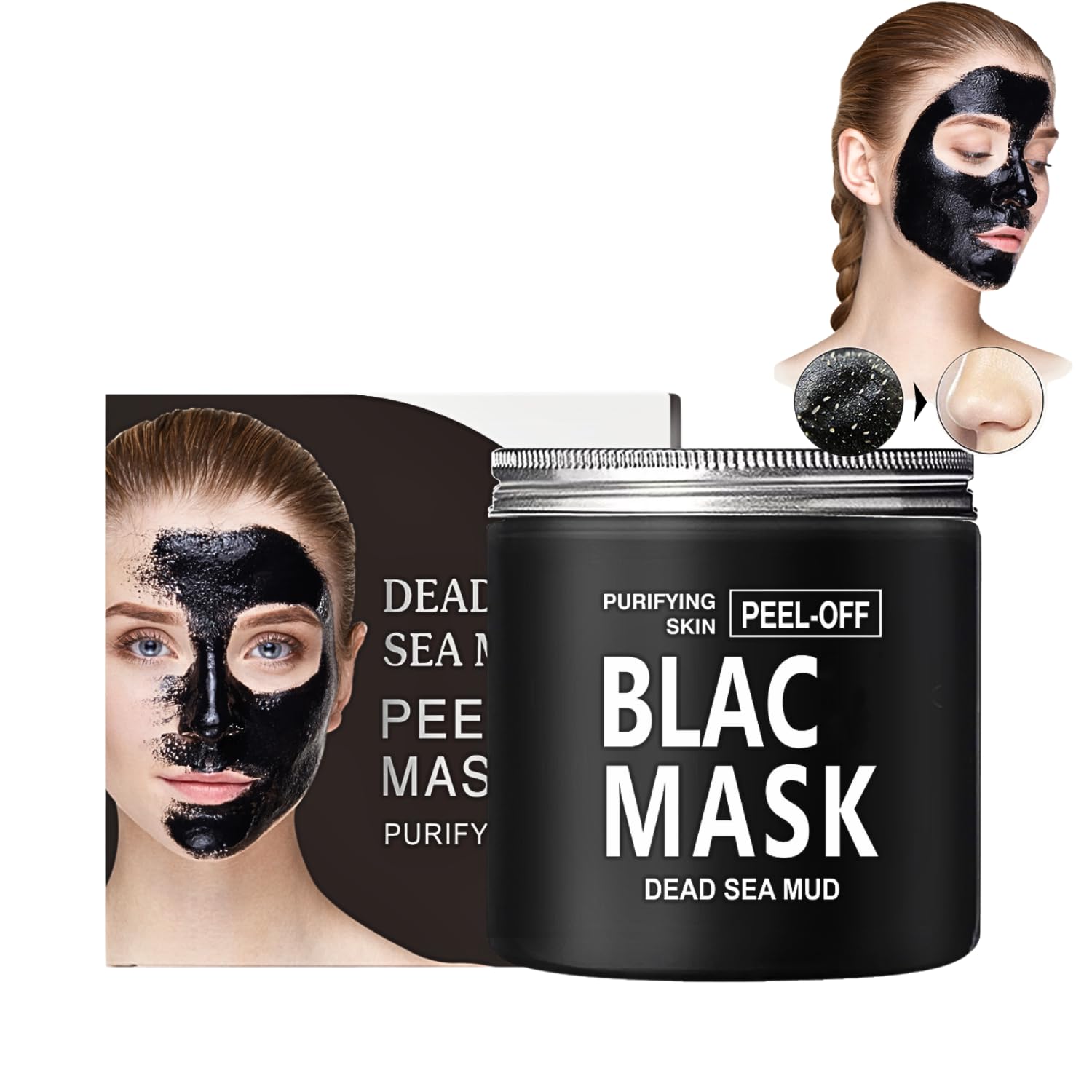 Peel Off Face Masks, Blackhead Remover Mask, Bamboo Charcoal Face Masks Skincare Peel Off, Dead Sea Face Mask for Dirt Acne Pores Shrinking, Deep Cleansing, Purifying Skin