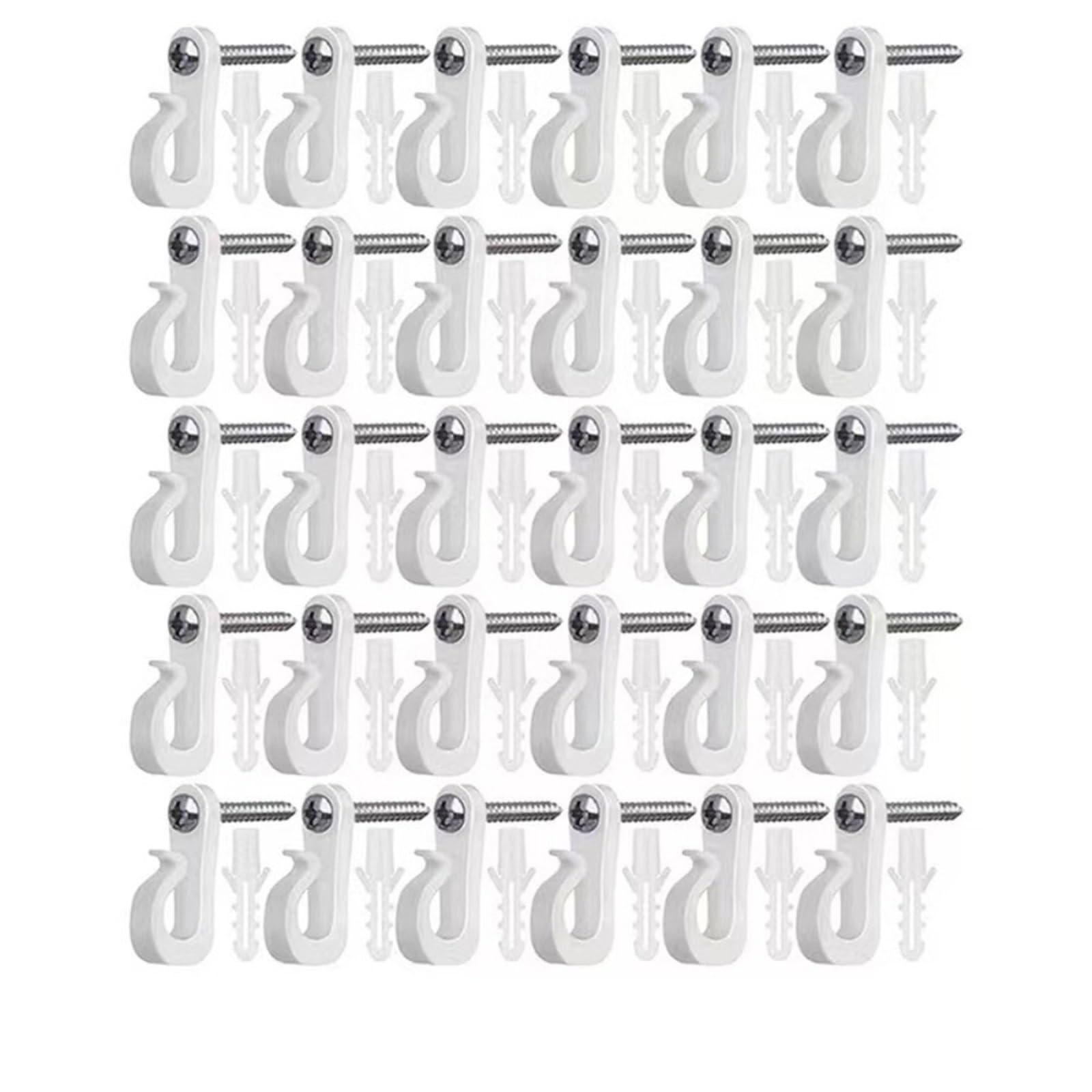 Cyyaog White Versatile 100Pcs With Screw Lights Hook String Light Hangers(White)