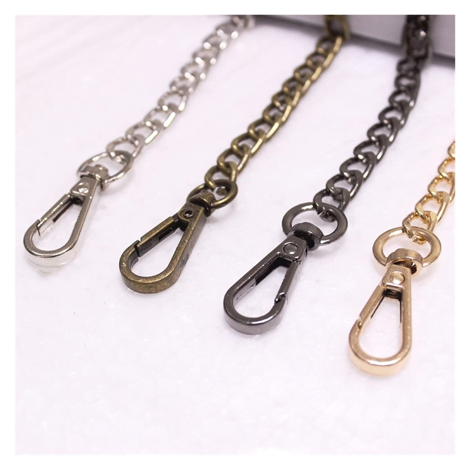SHUOHONG 8 Chaînes De Sac à Main Métal - Bandoulières Réglables Or/Argent 40-120cm