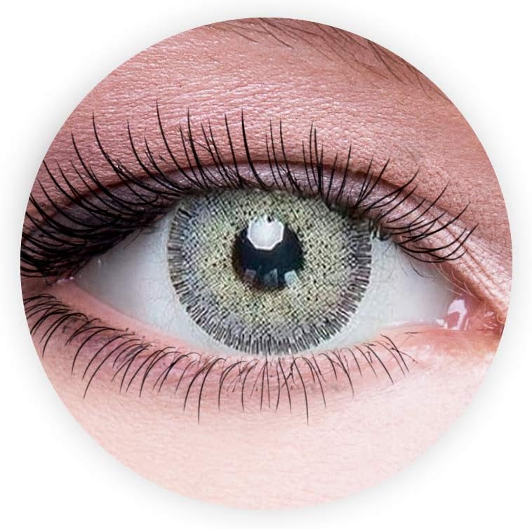 Dahab Lumirere Gray Contact Lenses, Unisex Dahab Cosmetic Contact Lenses, 9 Months Disposable- Eye Enlargement Collection, Lumirere Gray Color
