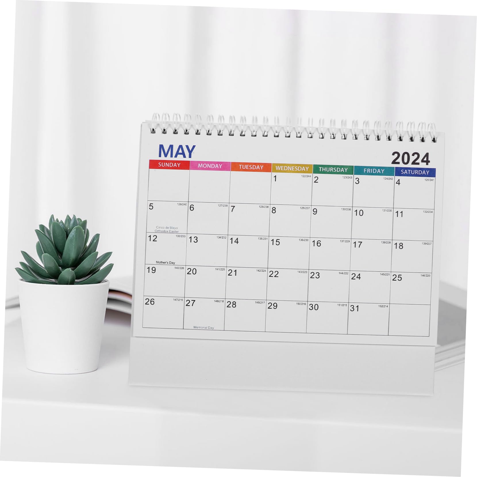 Lurrose 5stücke Tischkalender Englisch Kreativer Spiral-kalender Für Büro Und Zuhause Dekorativer Schreibtischkalender Für Countdown Von