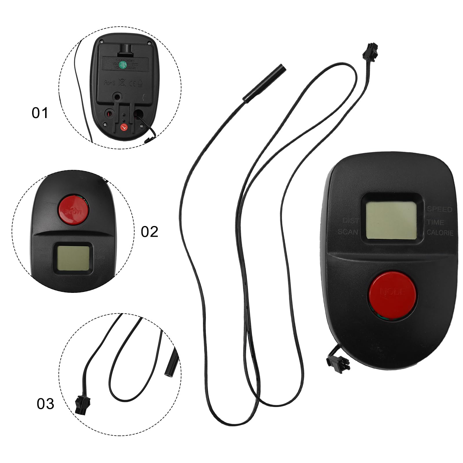 Cyclette Tachimetro LCD, strumento esercizi aperto