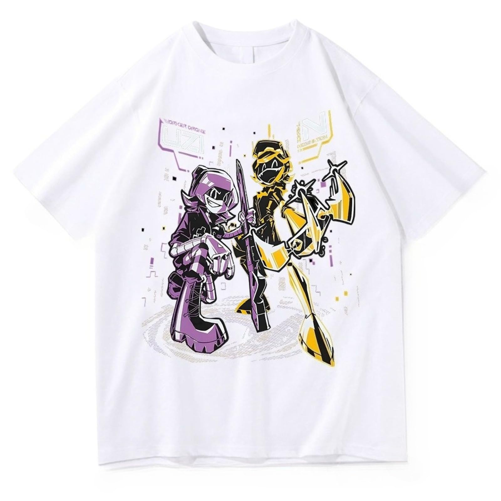 Jingho Murder Drones T Shirt Graphic Tee Casual Streetwear Short Sleeve Top (Blanco,S)