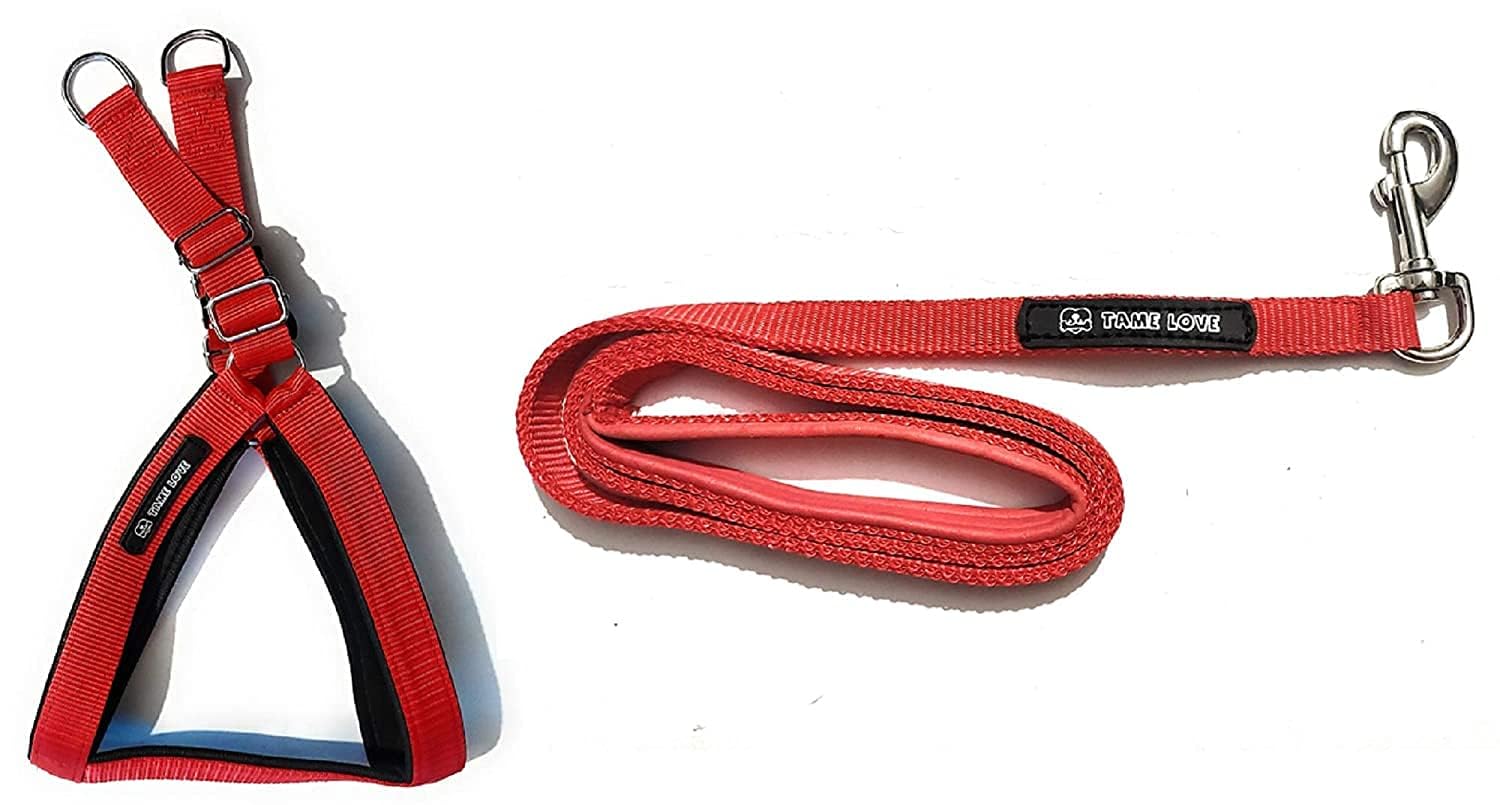 Tame Love™ Adjustable Breathable Dog Chest Belt Harness and Padded Leash Belt for Medium Breeds | Comfortable for Training, Walking, Running (Red,1 Inch) (B0C55575TW) Amazon Price History, Amazon Price Tracker