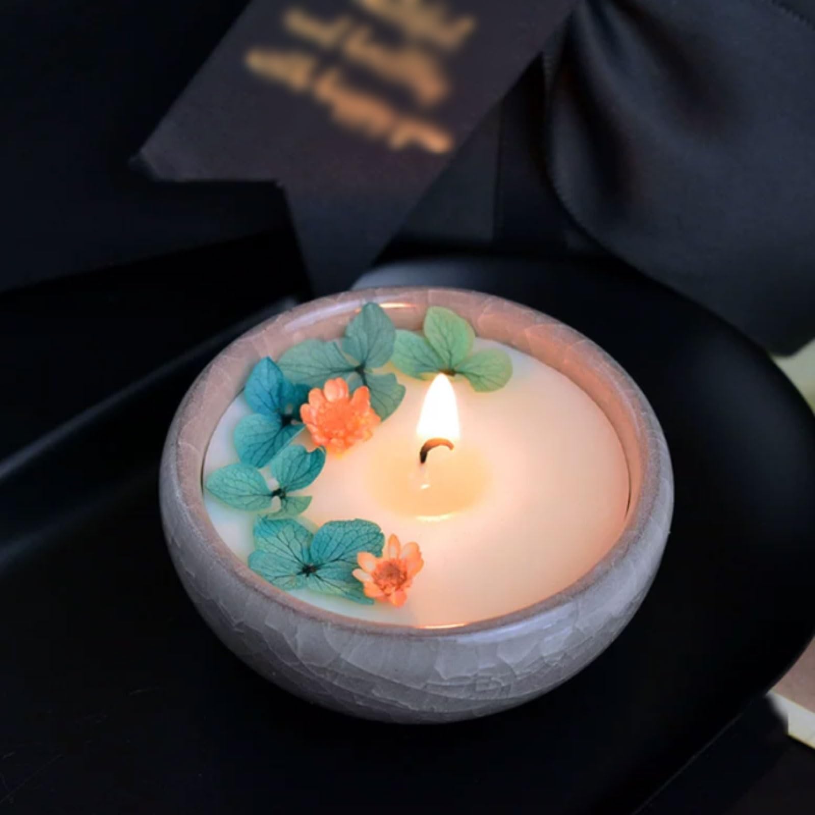 Exquisito 4 velas de cerámica hechas con ghee vegetal natural y vela perfumada reutilizable redonda con mecha de algodón meloso