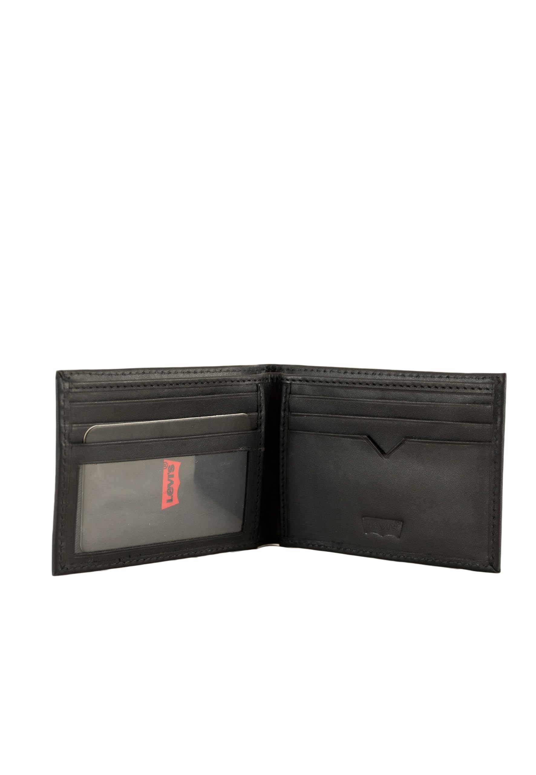 Levi's Batwing Bifold ID, Accesorio de Viaje- Billetera Plegable Hombre, Negro (Regular Black), Talla Única