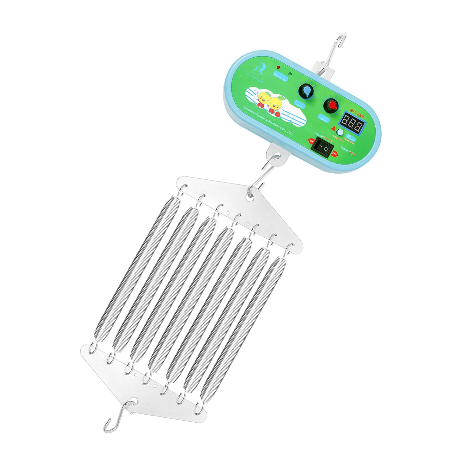 20 KG Hängende Elektrische Wiegensteuerung, Federwiegenmotor, 7-Feder Einstellbare Federwiege Motor, Babyfederwiege Federwiegenmotor mit 10-stufige Lautstärkeregelung und 10-stufige Schwinggeschwindi