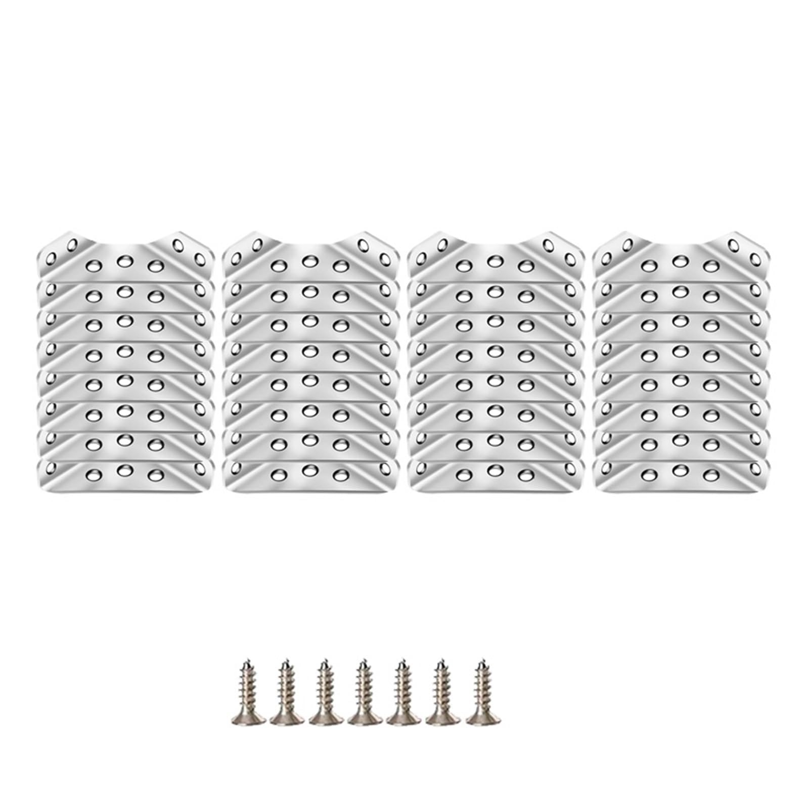 Cyezhkiij Sliver32pcs Corner Braces,Angle Reinforced ,Stainless Steel Brackets Universal Furniture Connector Brace Joint Fastener Bedframe Cabinet Drawer(Sliver32pcs)
