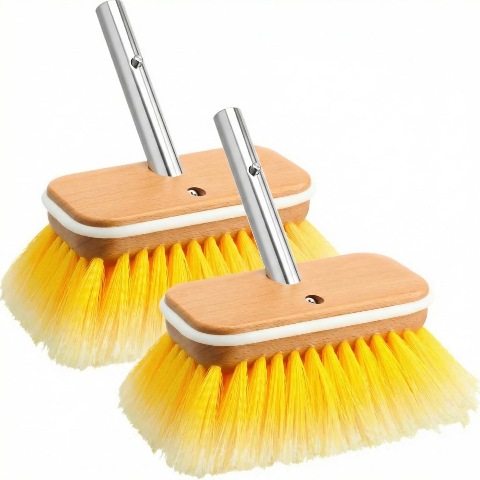 Hushee 2 spazzole a setole morbide con cuscinetti in gomma da 15,2 cm, spazzola per la pulizia del ponte della barca, per doccia, parete, camper, camion, auto, scafo, casa, rivestimenti, lavaggio