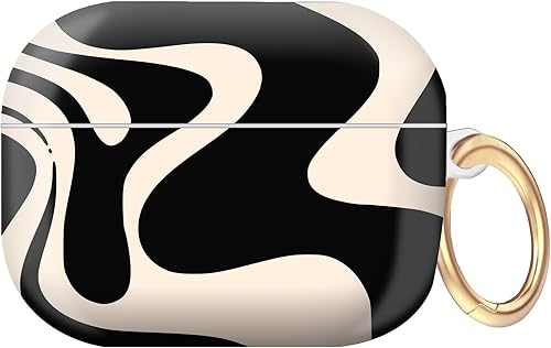 Funda compatible con Airpod Pro de 21 generación con llavero, funda rígida y antideslizante para hombres, mujeres y niñas (beige)