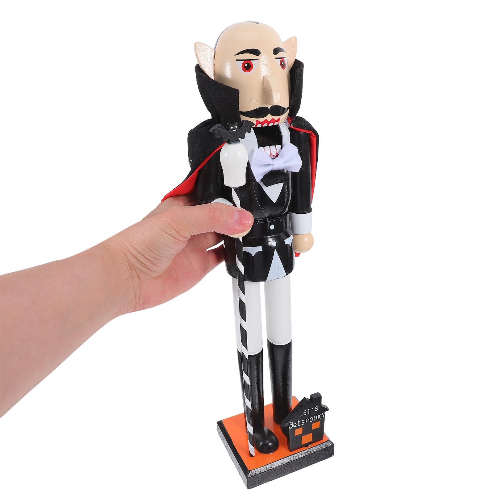 minkissy 2 Stück Nussknackerfigur Halloween Geschenkideen Holz Schwarz