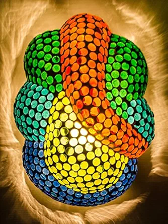 DEVBEADS Mosaic Ganesha Glass Wall Mount Lamp [Multicolour, 100W, 20cm, GMLWL405A3] ,corded-electric