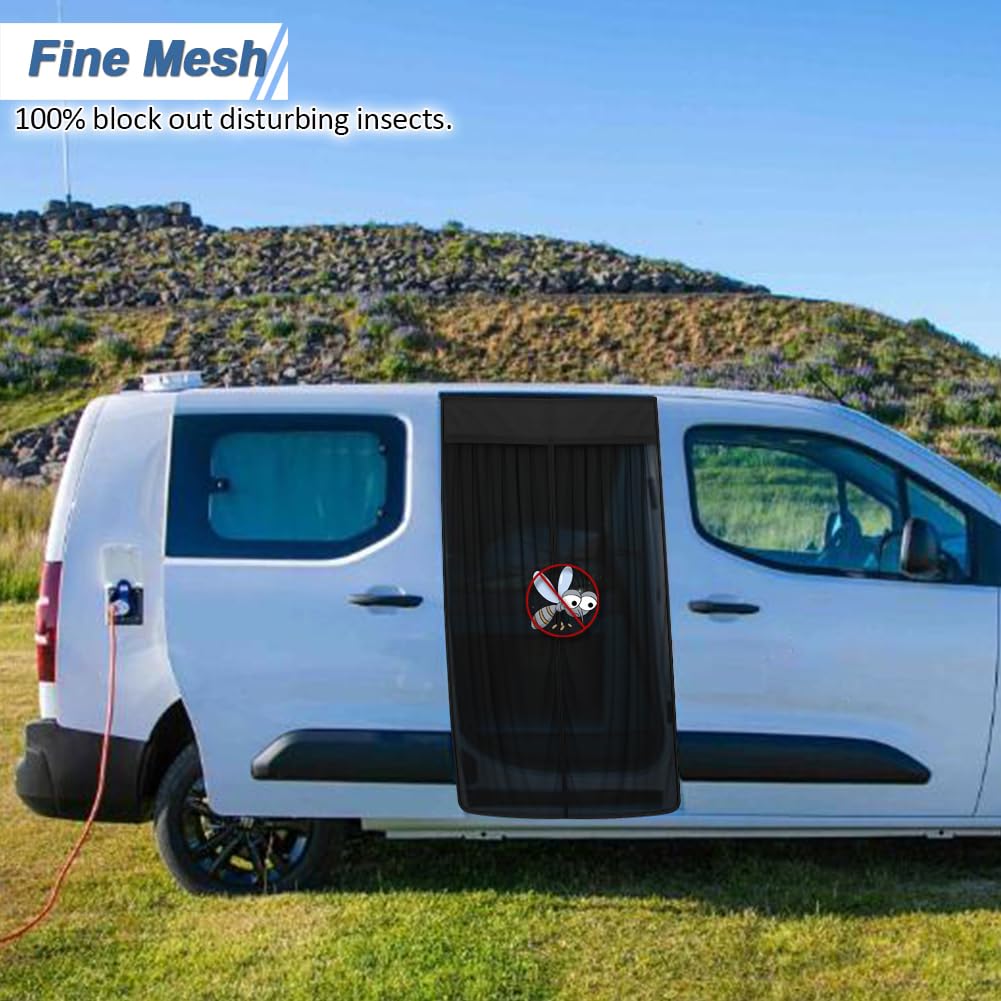 Zanzariera Compatibile con Citroen Berlingo Peugeot Partner Opel Combo 2018-2025 per Porta Scorrevole, Zanzariera Magnetica Tenda Parasole contro Insetti e Sole, Rete Ombreggiante Porta Laterale