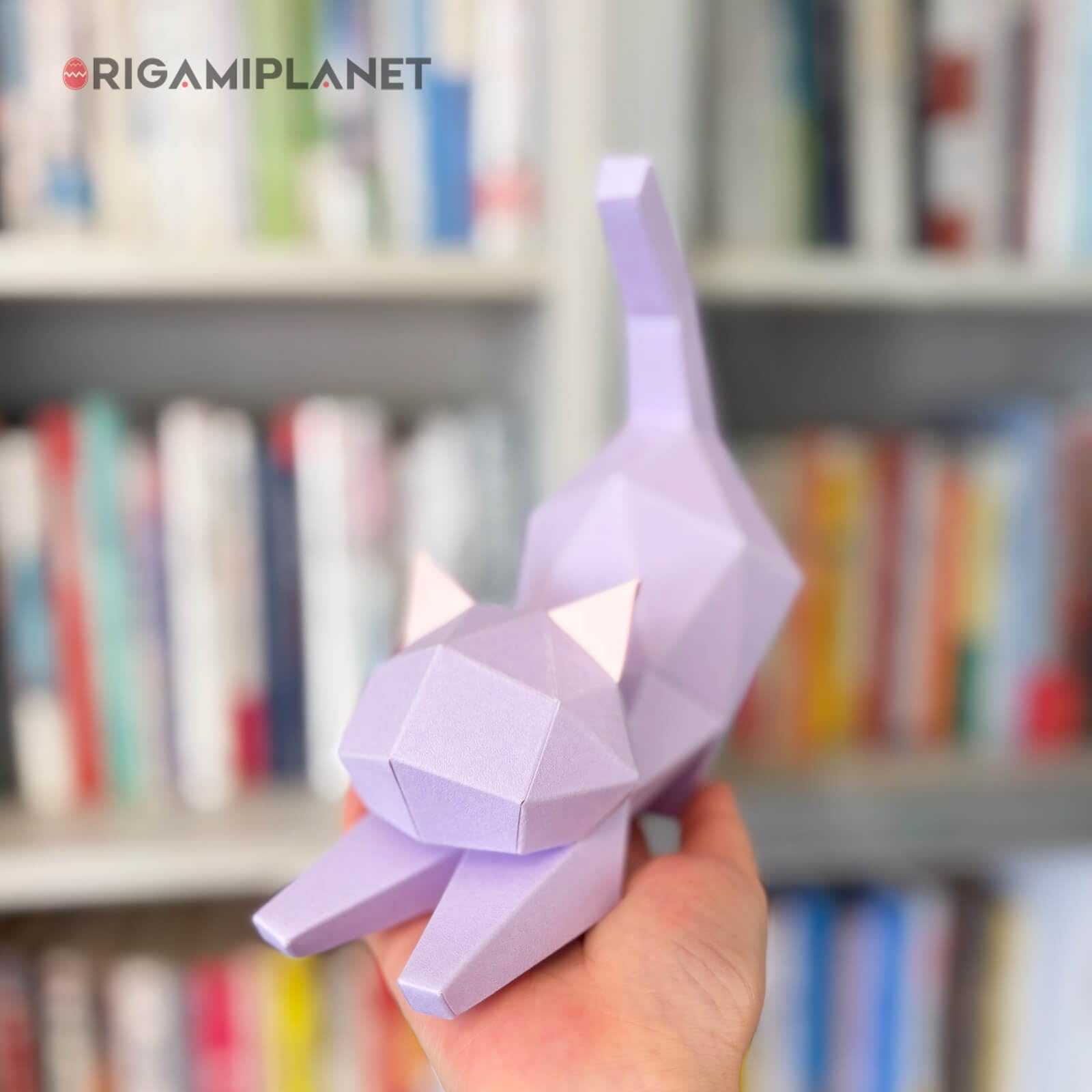 DIY Origami Kitten Craft Kit - Purple Yoga Kitten -2