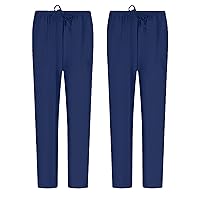 MISEMIYA - Pack 2 PCS - Pantaloni Unisex Vita Elastica Uniforme di Lavoro Clinica Ospedale