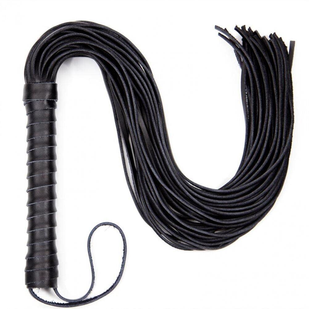Casiler Black Horse Riding Whip 68Cm Riding Crop For Horses Leather Paddle Whips Outdoor Training Racing Practice Equestrian Jump Bat
