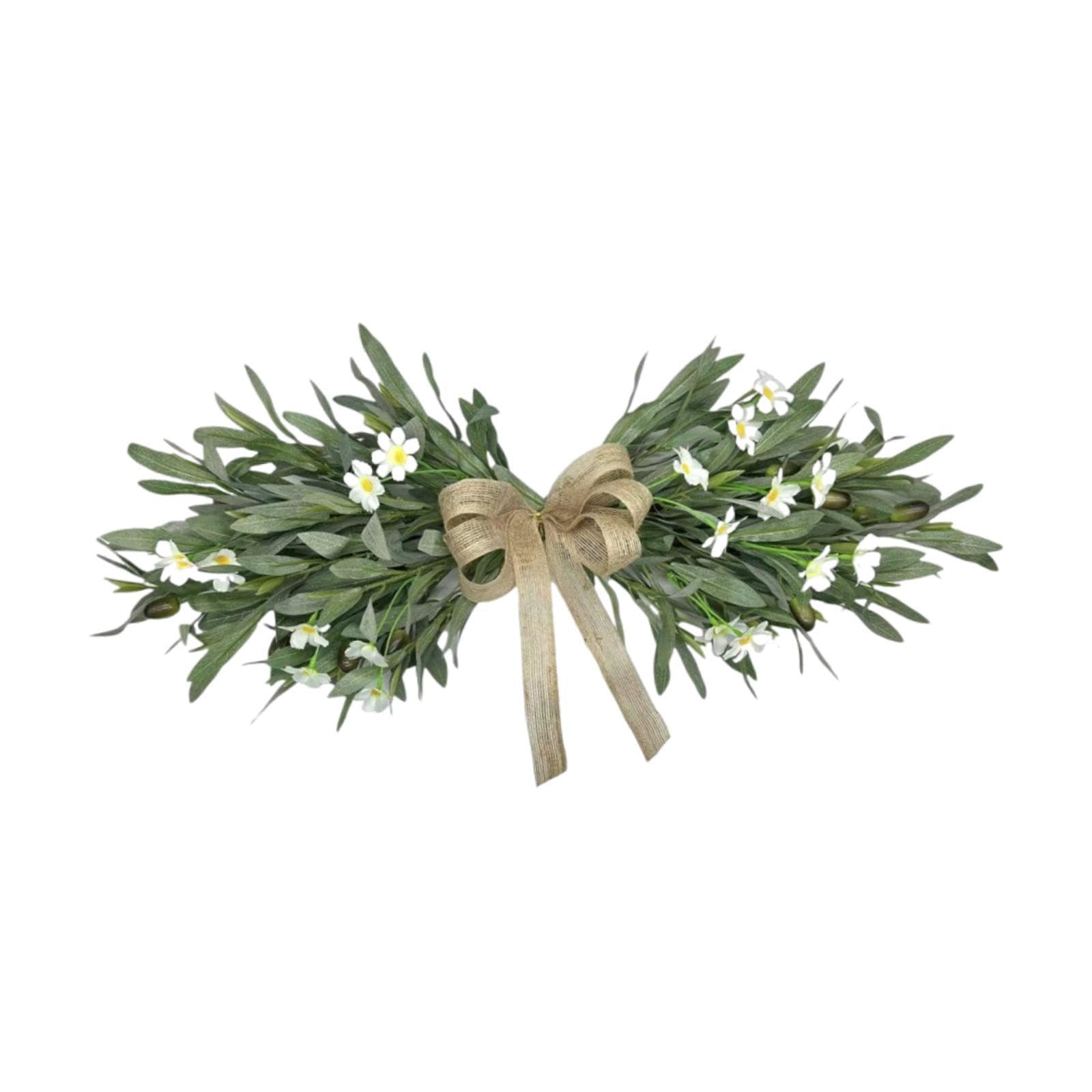 Ghirlanda di fiori artificiali, ghirlanda di margherite d'ulivo, ghirlanda di verde da appendere alla porta, per ufficio, camera da letto, esterno, festa, San Valentino, ghirlande estive da appendere