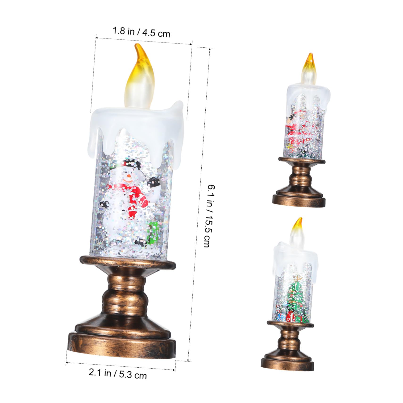 Toyvian 3 Szt. Częściowy Świątecznych Świec LED bez Płomienia Śnieżnej Oświetlenie Dekoracyjne Energooszczędne Lampy Okno Bezpieczne i Rodzinne Dekoracje Boże Narodzenie