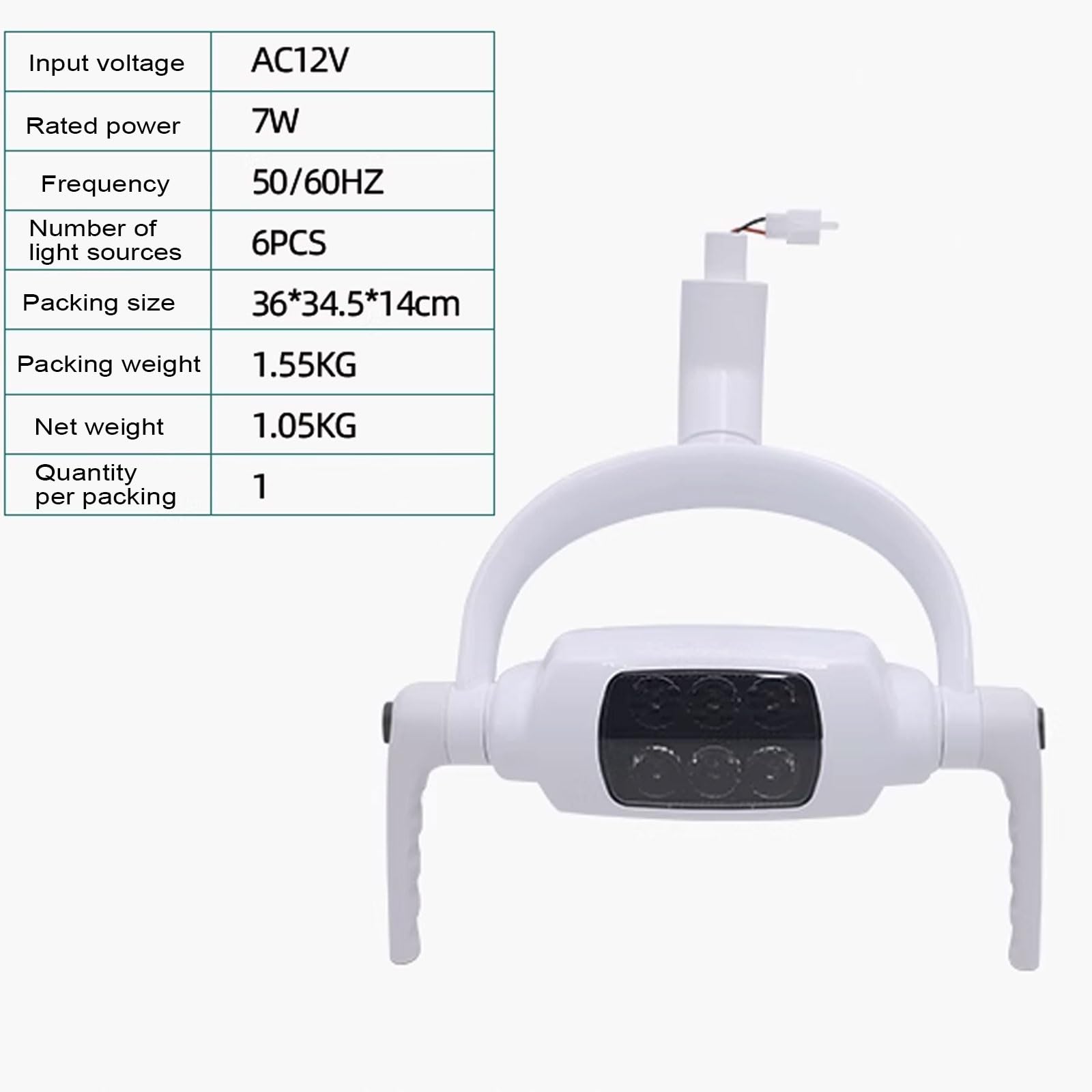 Lampa LED Do Badania Stomatologicznego Akcesoria Do Foteli Dentystycznych Stomatologiczna Lampka Ustna Z 6 Żarówkami I Uchwytem 2 Rodzaje Uchwytów Interfejsu(26-35mm)