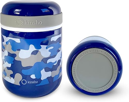 kinsho Termo para comida caliente almuerzo para niños tarro de boca ancha de acero inoxidable recipiente de sopa para niños guardería para niños
