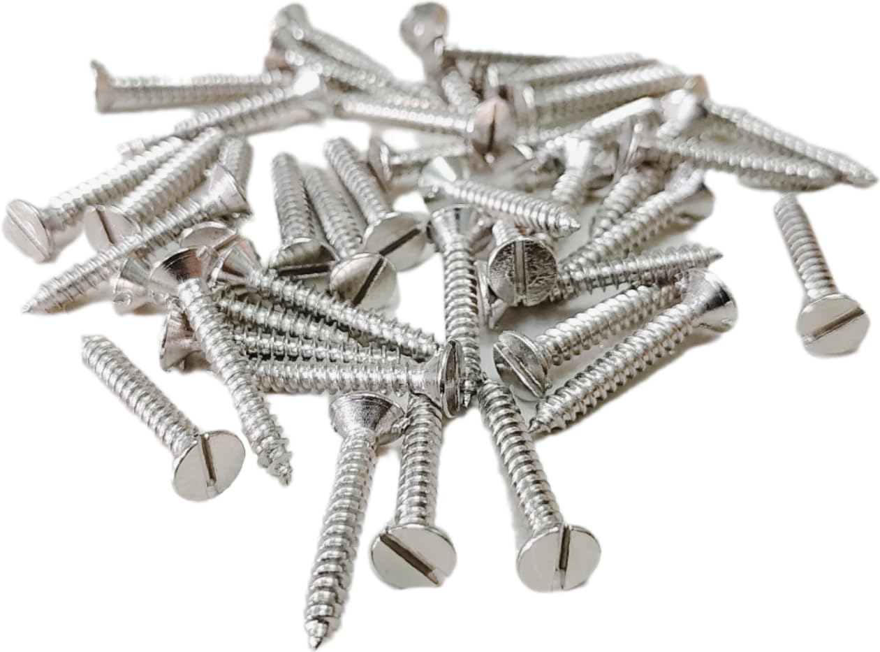 Hope Kart Stainless Steel SS Screws Set Regular Standard Slotted Single Line Flat Head for Furniture Wood, Dry Wall, Silver, Pack of 100 pcs (25 x 6 mm (1 inch)) (B0D3HT3LVX) Amazon Price History, Amazon Price Tracker