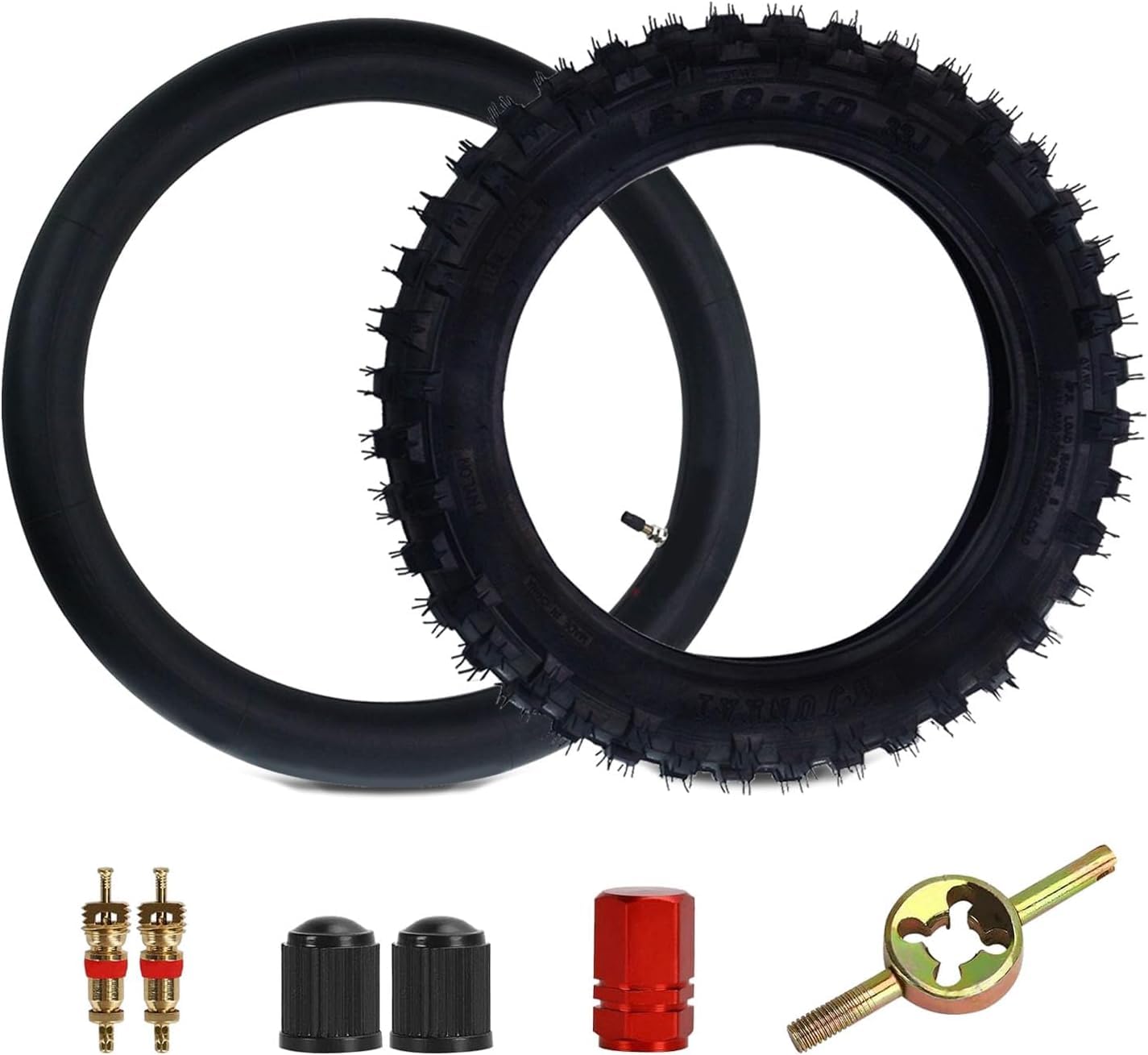 New Olym Butyl Rubber Heavy Duty 2.50/2.75-10" Dirt Bike Tubes with TR4 Straight Valve Stem Inner Tubes Compatible with Most 2.50 x 10 2.60 x 10 2.70 x 10 2.75 x 10 Dirt Bike Tires 2-Pack