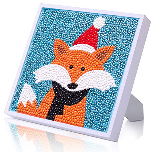 Jilin Kit de broderie diamant 5D avec cadre photo - Motif renard - 15 x 15 cm Cover