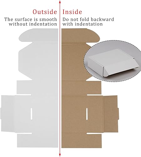 Miniatura 78 de Paquete de 50 cajas de envío pequeñas de 6 x 4 x 1 pulgadas, cajas de cartón corrugado blanco, caja de embalaje de correo móvil Blanco,Negro -,Marrón