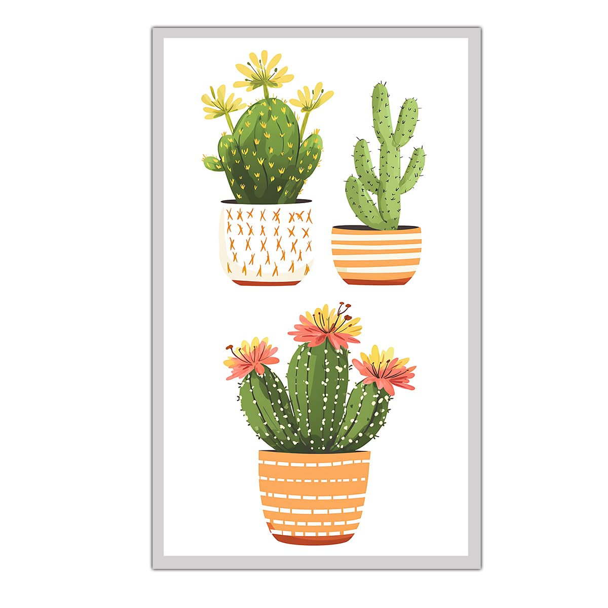 CHERHERART Succulent Floral Illustration Poster Picture Print Minimalist Botanical Canvas Artwork for Bedroom Kitchen Cactus Canvas Wall Art 25×50cm Frameless