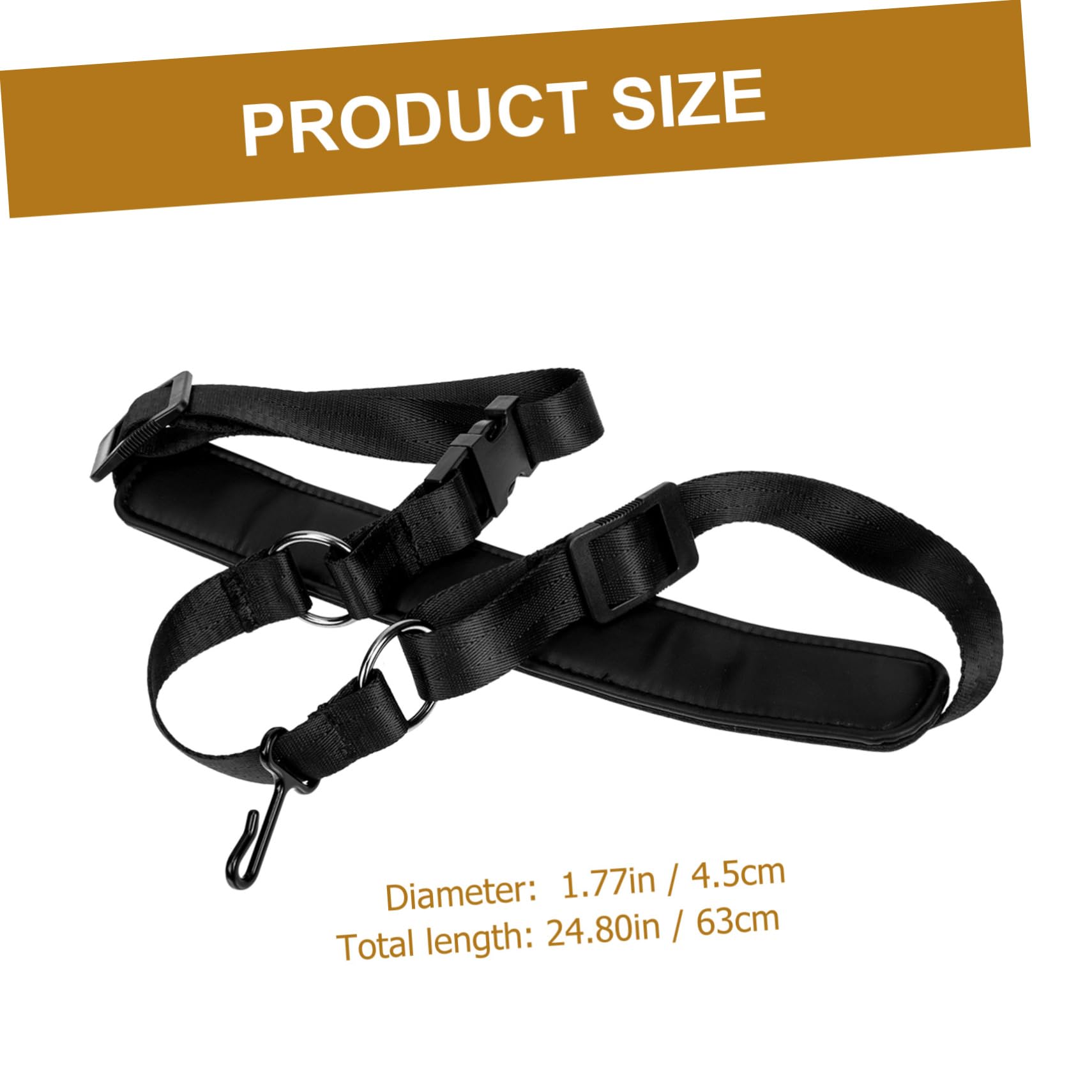 JOINPAYA Black Soprano Saxophone Neck Strap Leather Sax Harness for Saxophone Supply